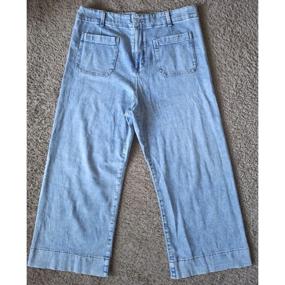 LC Lauren Conrad Denim - Lauren Conrad Super High Rise Wide Leg Denim Jeans Womens Sz 16 Front Pockets